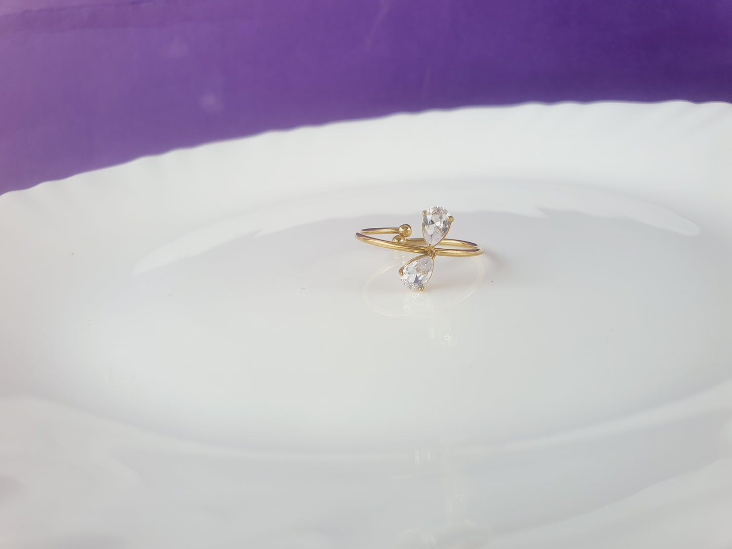 GOLD ADJUSTABLE RING X