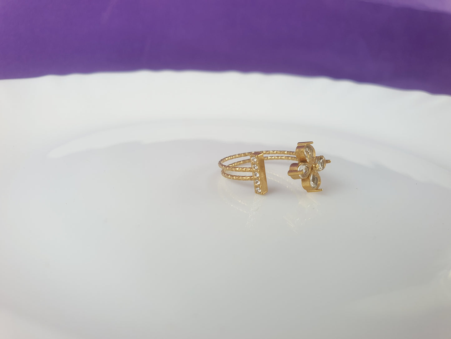 GOLD ADJUSTABLE RING X