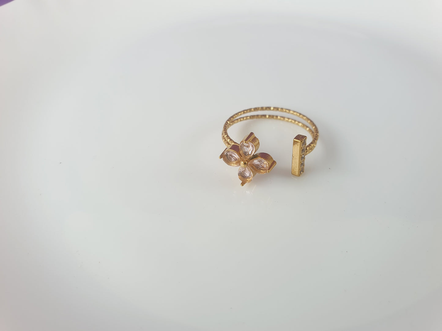 GOLD ADJUSTABLE RING X