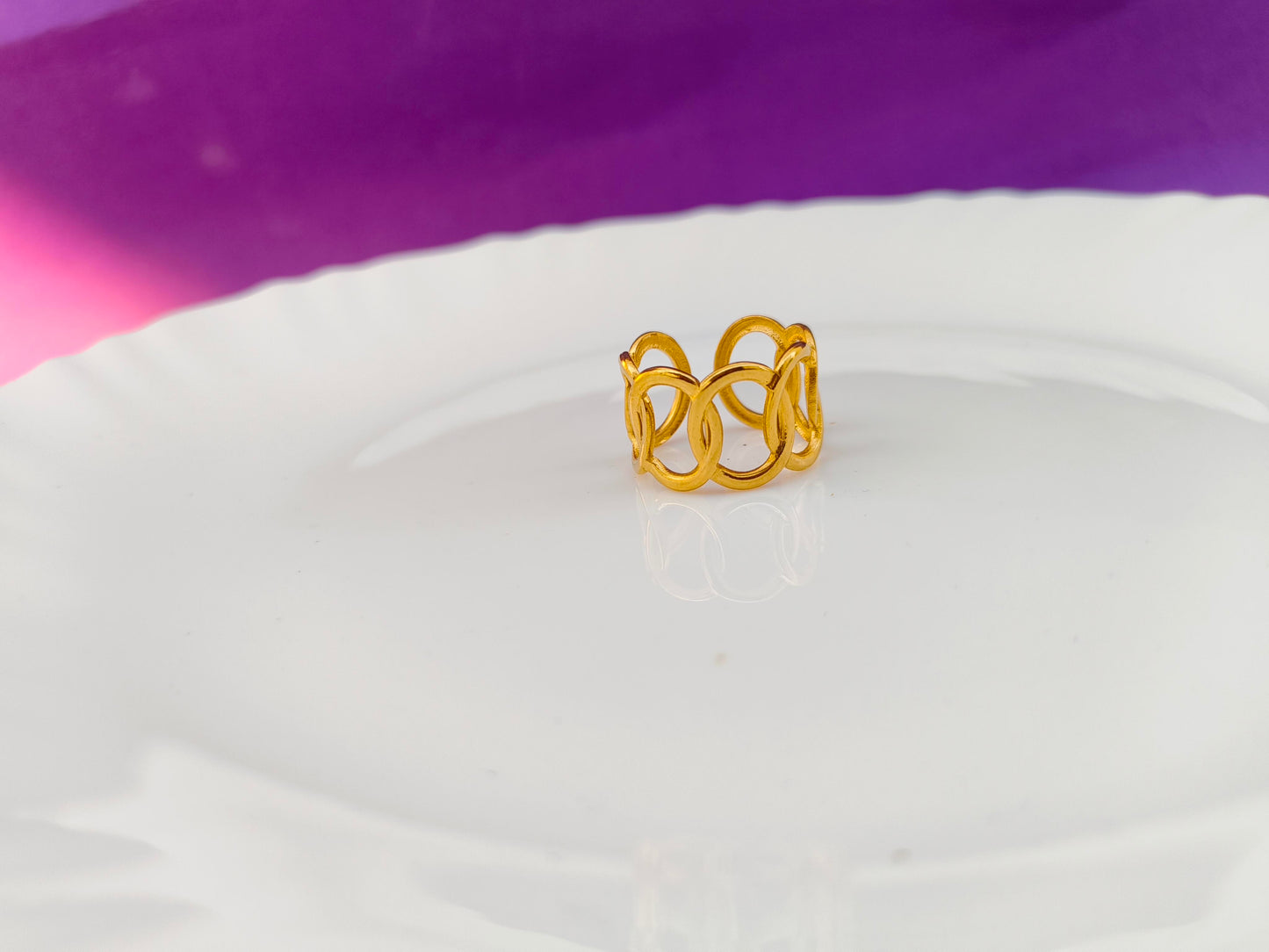 ADJUSTABLE GOLD RING X