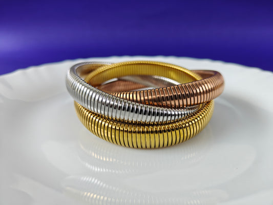 MULTI COLOUR  3 LAYER SPIRAL BRACELET X