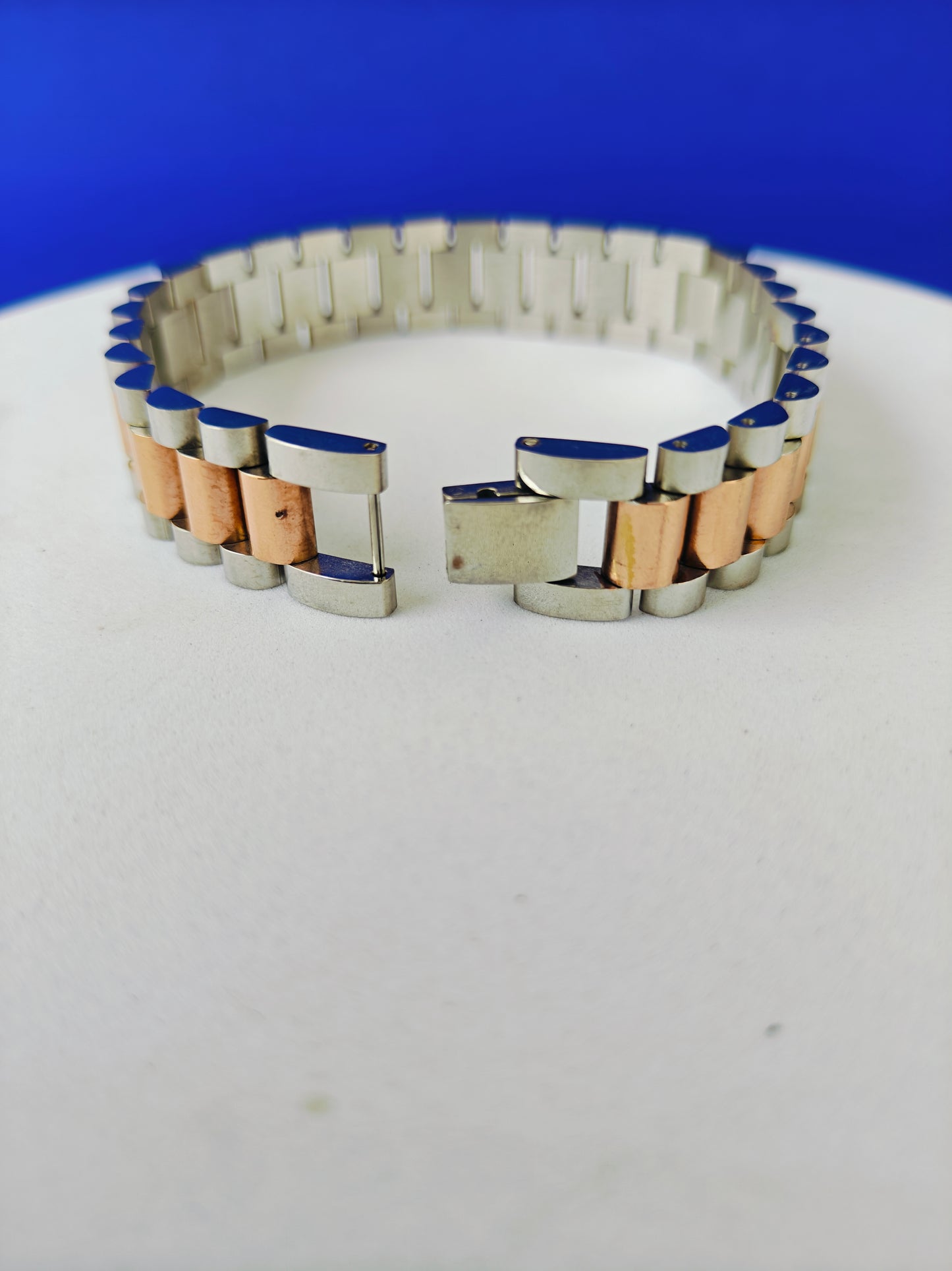 MENS ROSEGOLD SILVER CHAIN BRACELET C