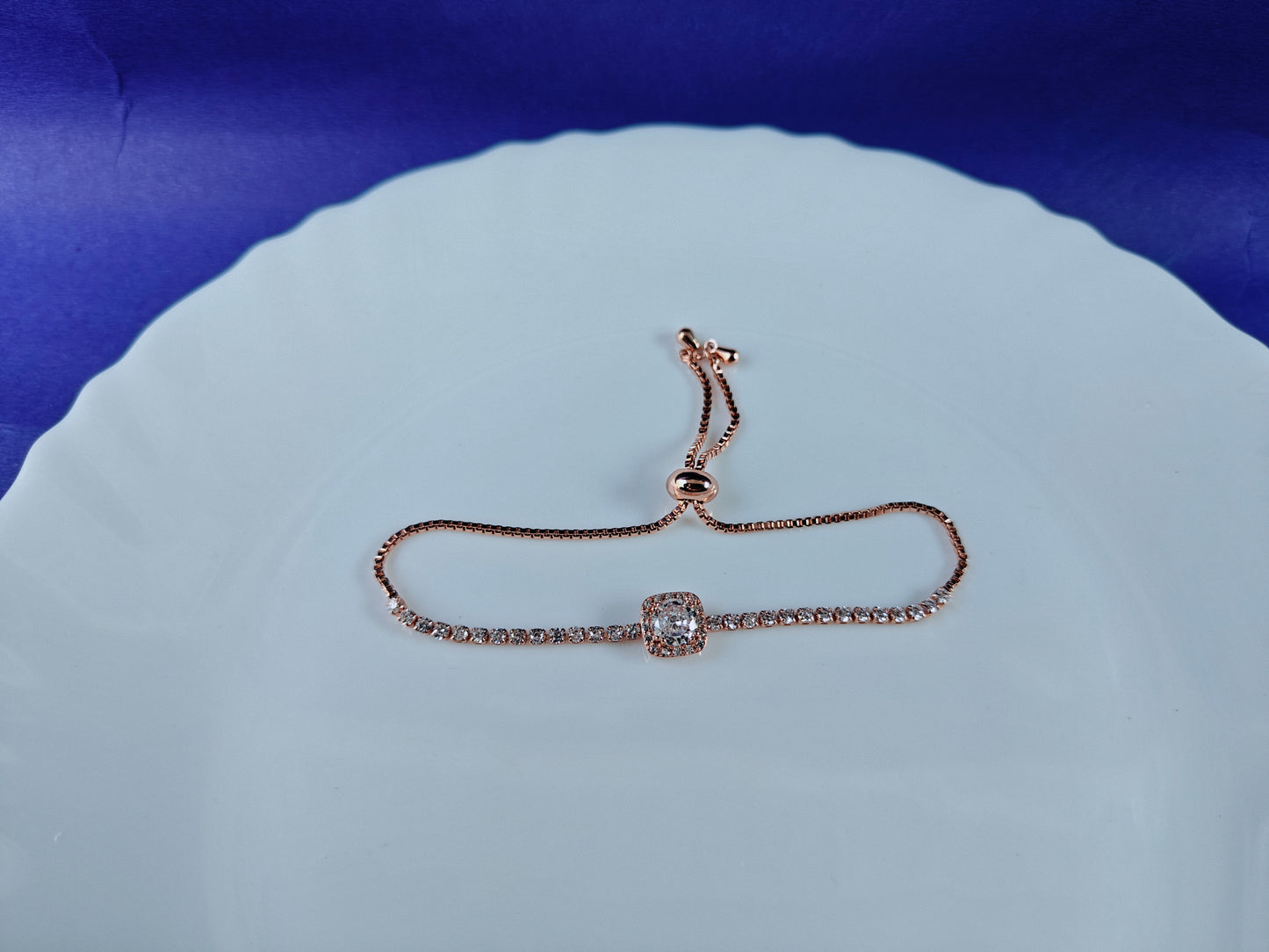 ADJUSTABLE ROSEGOLD CHAIN BRACELET T A2 xx
