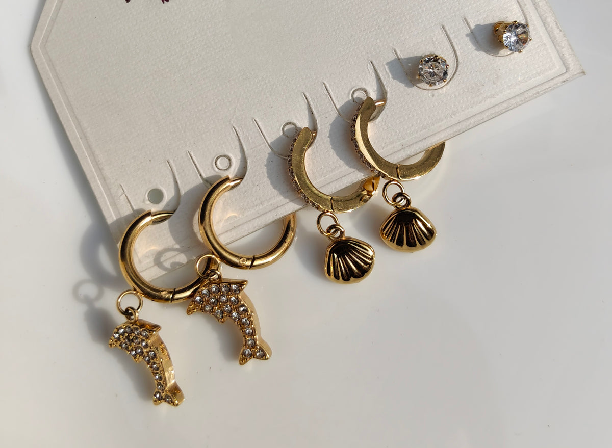 GOLD COMBO EARRING C Y X