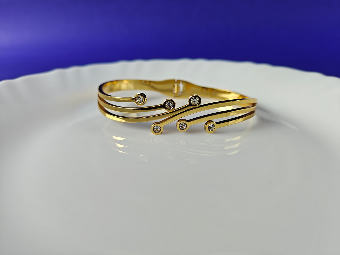 GOLD WHITE STONE BRACELET X