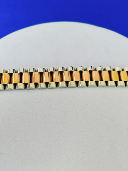 MENS ROSEGOLD SILVER CHAIN BRACELET C