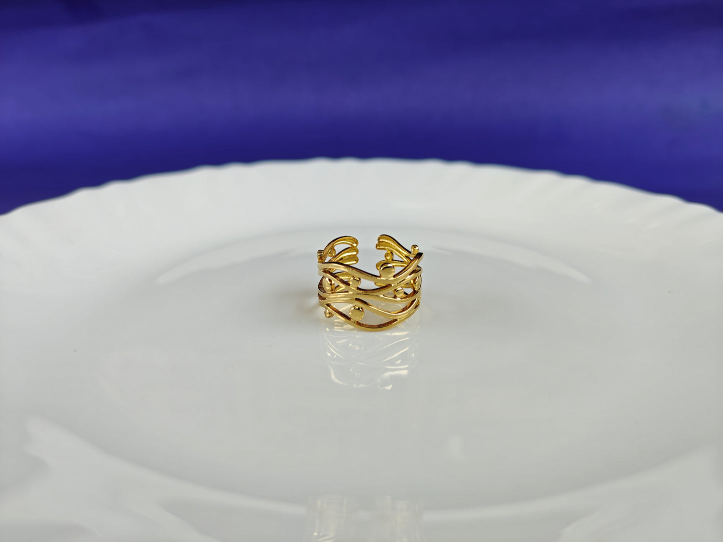 GOLD ADJUSTABLE RING X