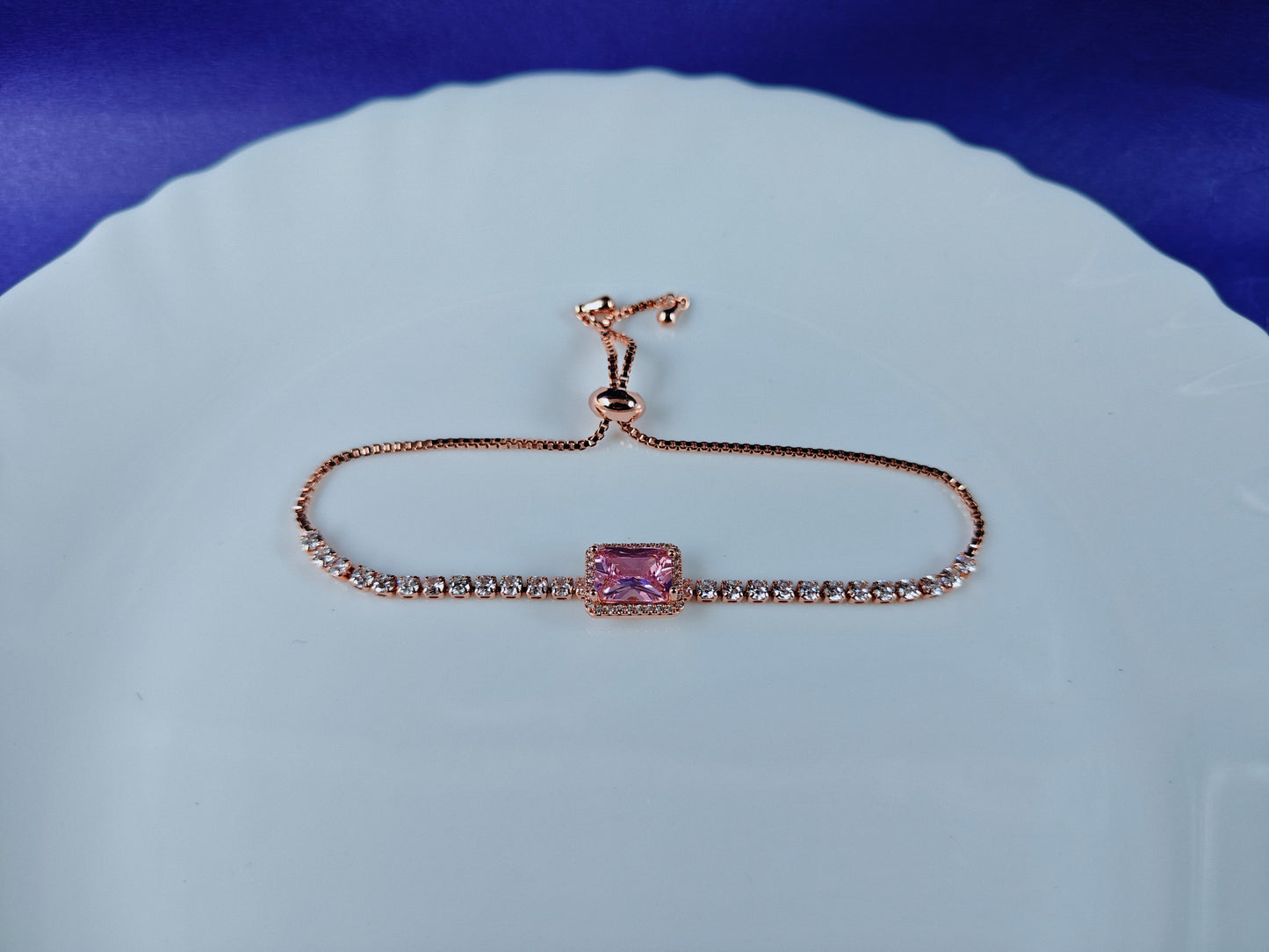 ADJUSTABLE ROSEGOLD CHAIN BRACELET V A2 xx
