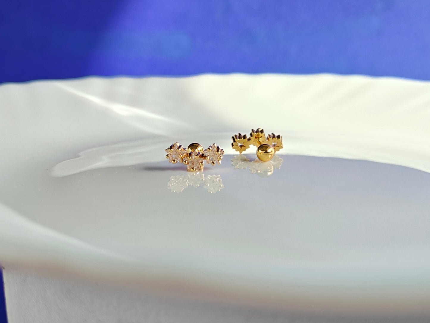 SCREW TYPE GOLD EARRINGS ANTI TARNISH