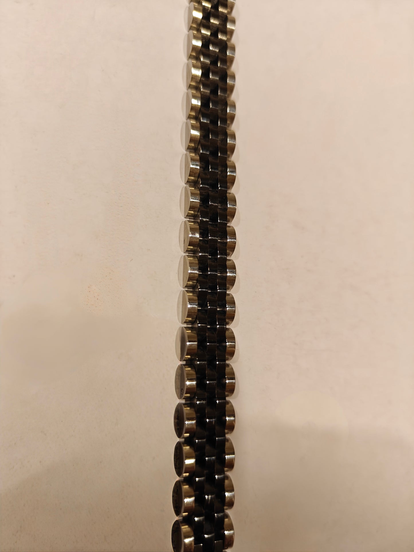 MENS SILVER BLACK CHAIN BRACELET E xx