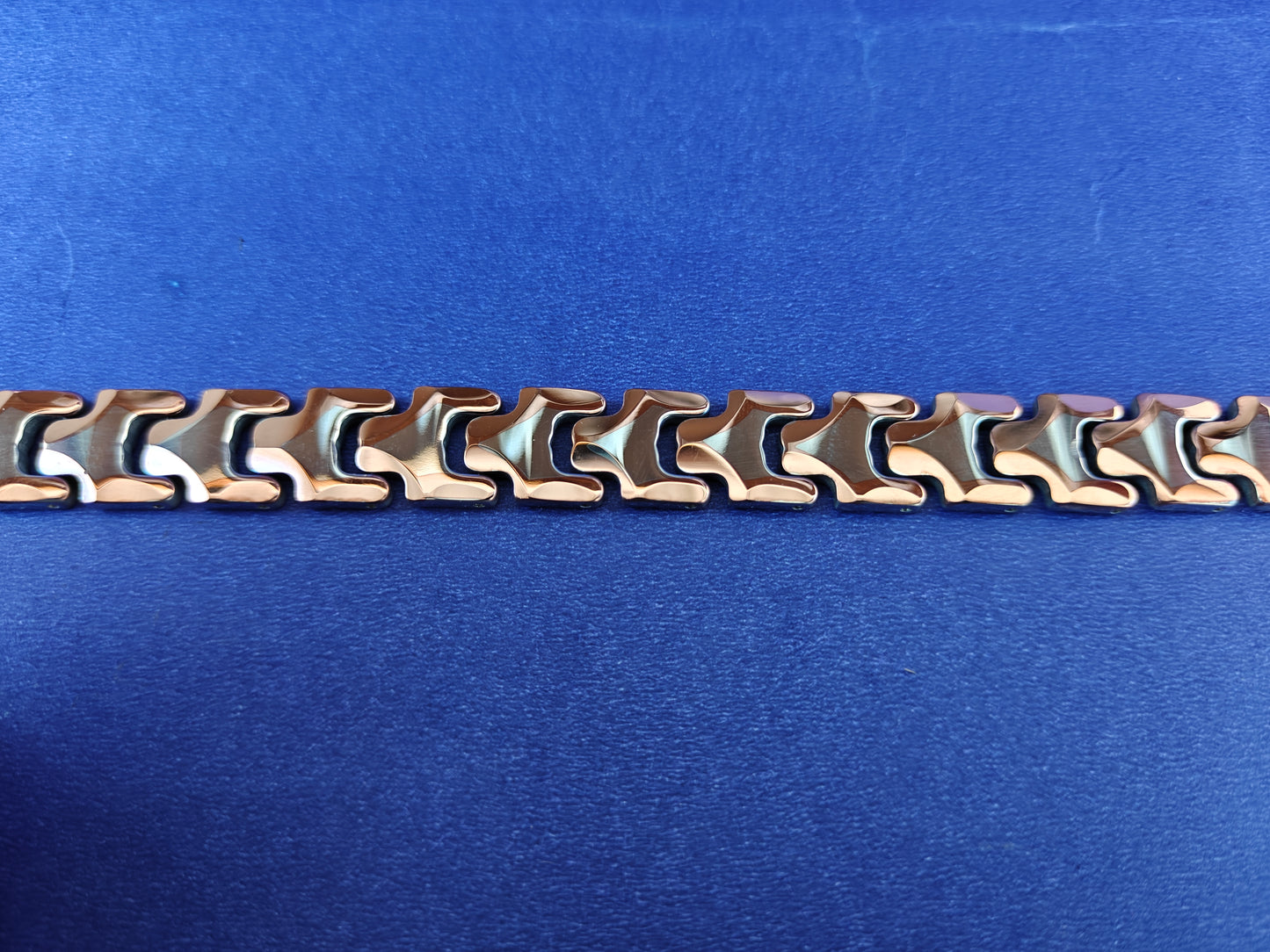 MENS SILVER BRONZE CHAIN BRACELET L