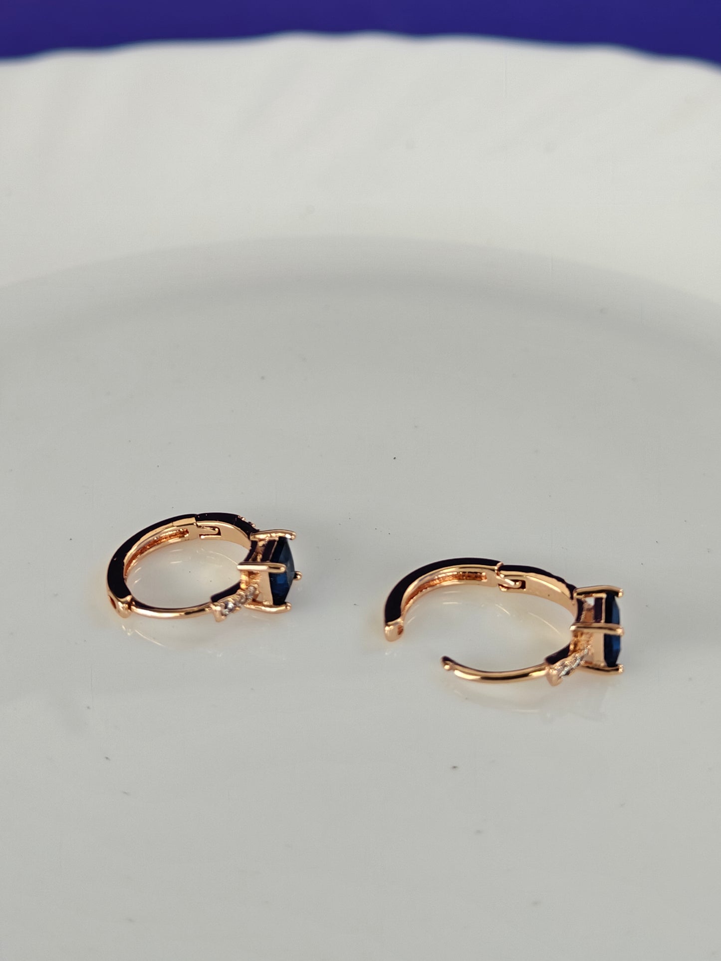 ROSEGOLD EARRING Z15 blue stone