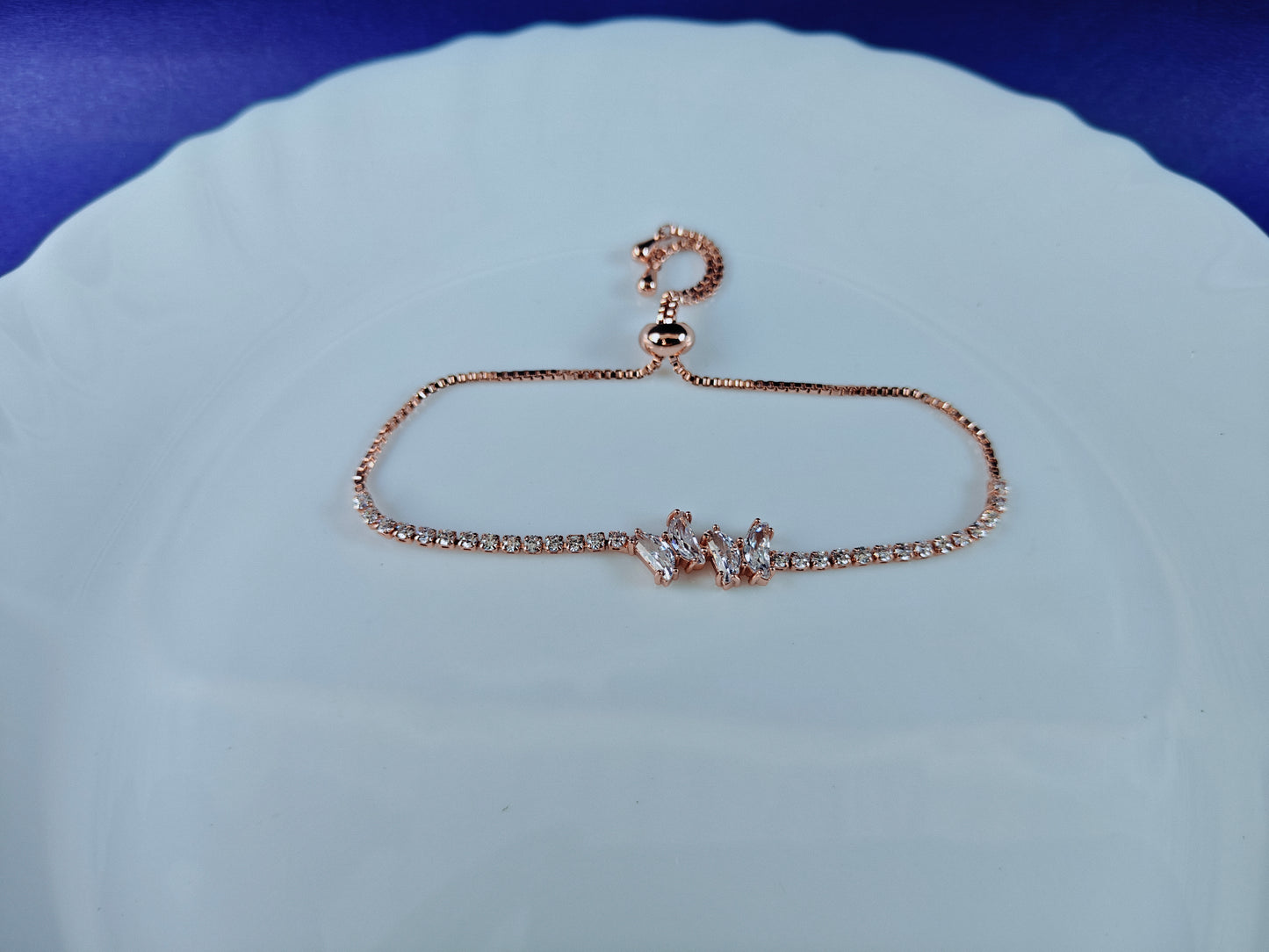 ADJUSTABLE ROSEGOLD CHAIN BRACELET S A2 xx