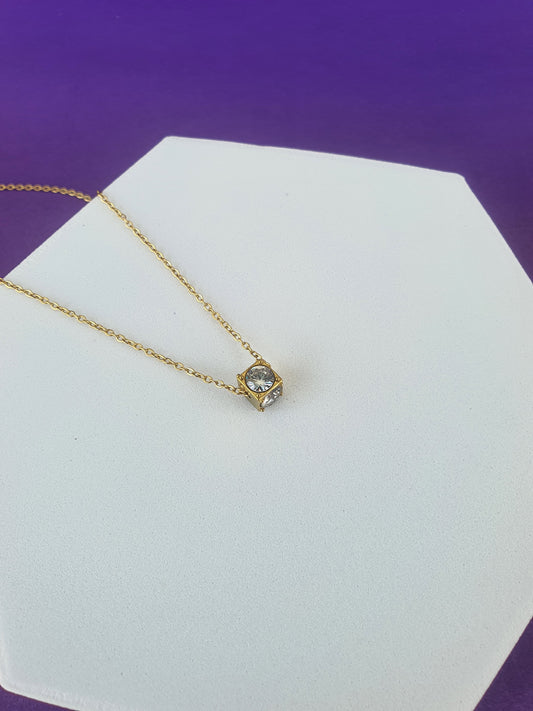 GOLD CHAIN M6 S9 WHITE STONE( ALL SIDES)