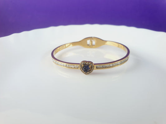 GOLD VIOLET HEART STONE BRACELET X