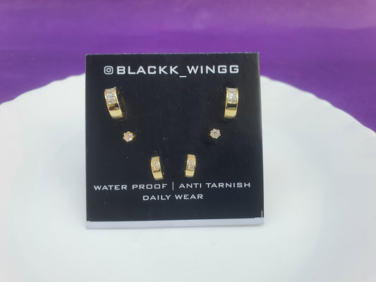 GOLD COMBO EARRING R Y X