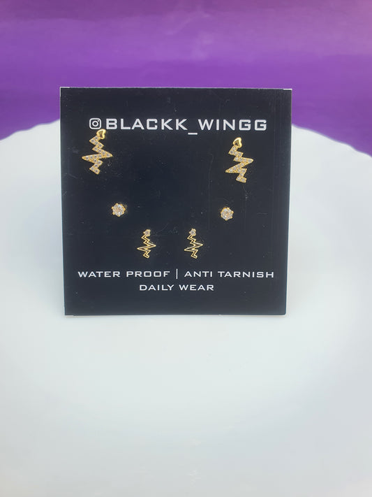 GOLD COMBO EARRING X Y X