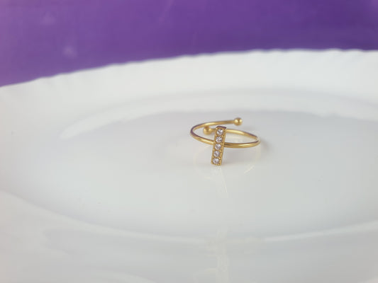 GOLD ADJUSTABLE RING X
