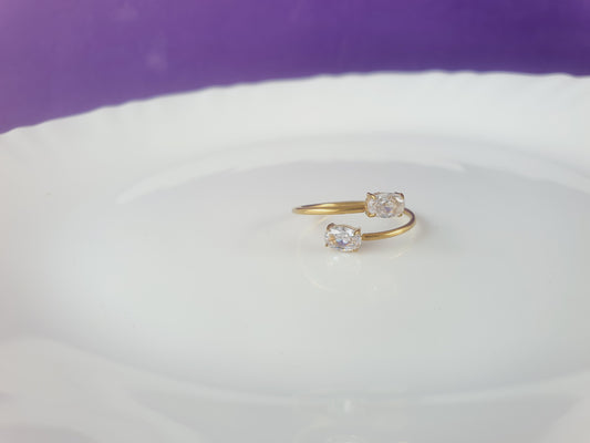 GOLD ADJUSTABLE RING X