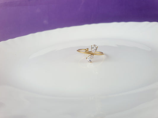 GOLD ADJUSTABLE RING X