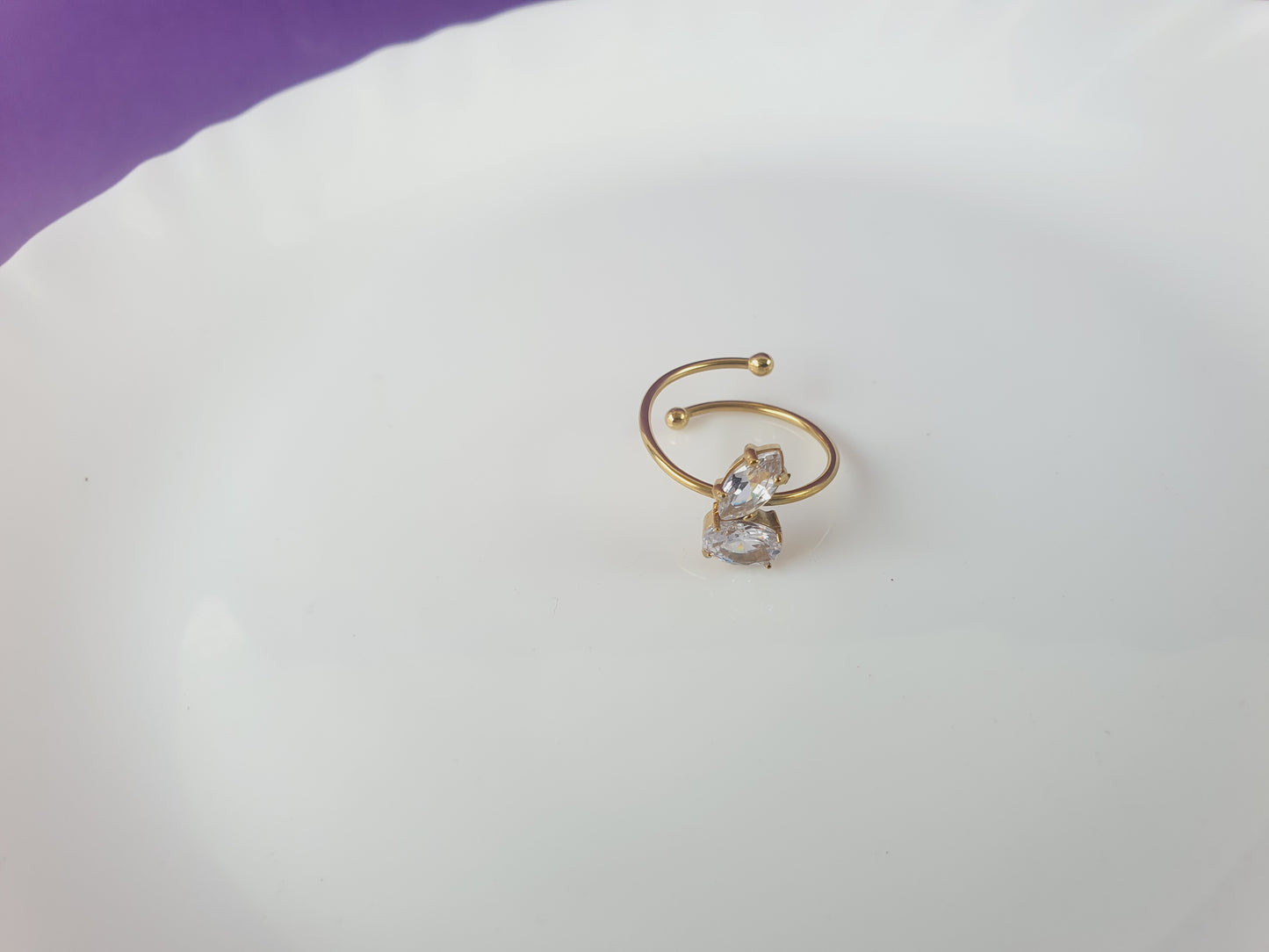 GOLD ADJUSTABLE RING X