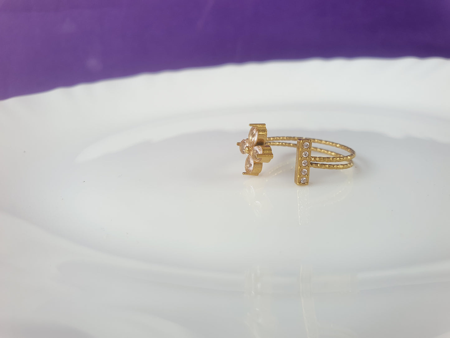 GOLD ADJUSTABLE RING X