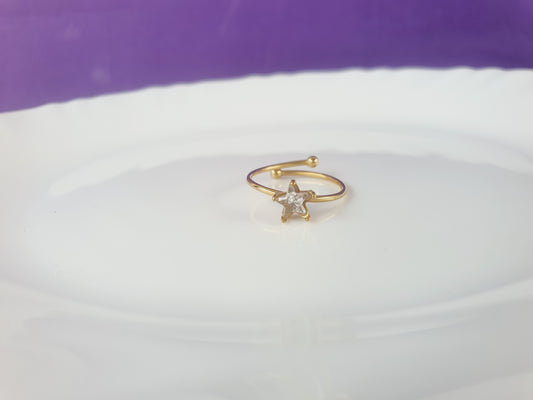 GOLD ADJUSTABLE RING X