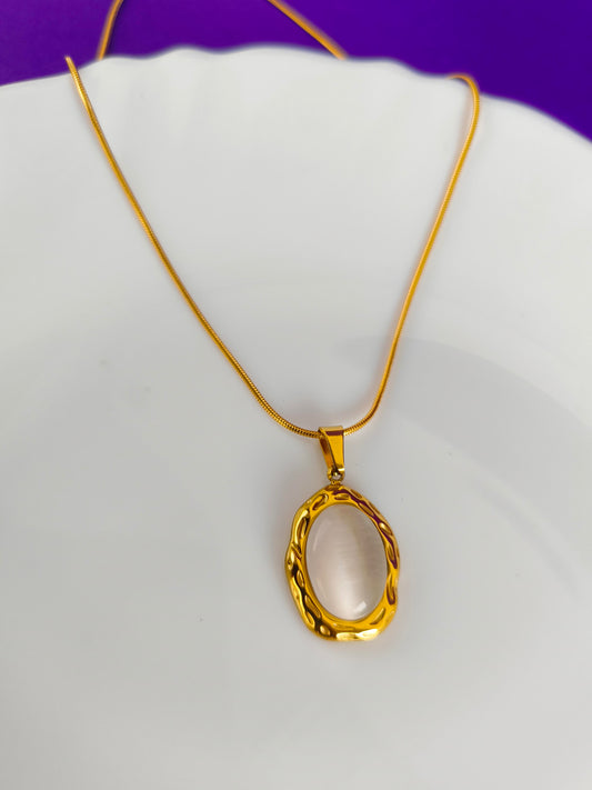 GOLD WHITE ENAMEL CHAIN KK S1