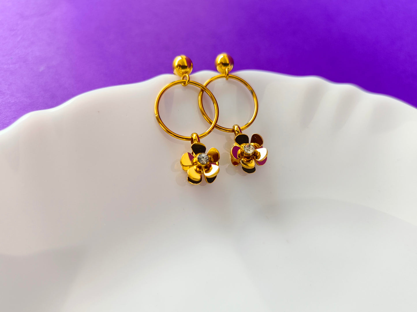 GOLD EARRING  6K G T6 X