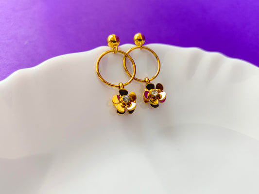 GOLD EARRING  6K G T6 X