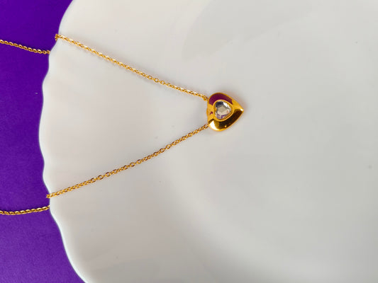 GOLD CHAIN P S2 HEART STONE