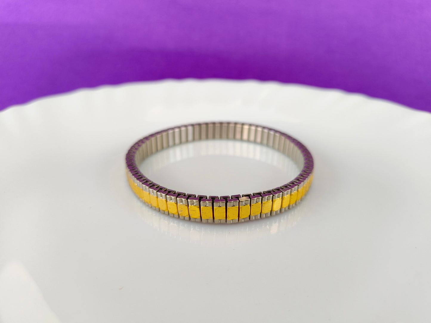 GOLD SILVER ELASTIC BRACELET B E