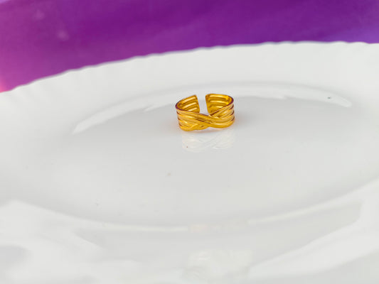ADJUSTABLE GOLD RING X