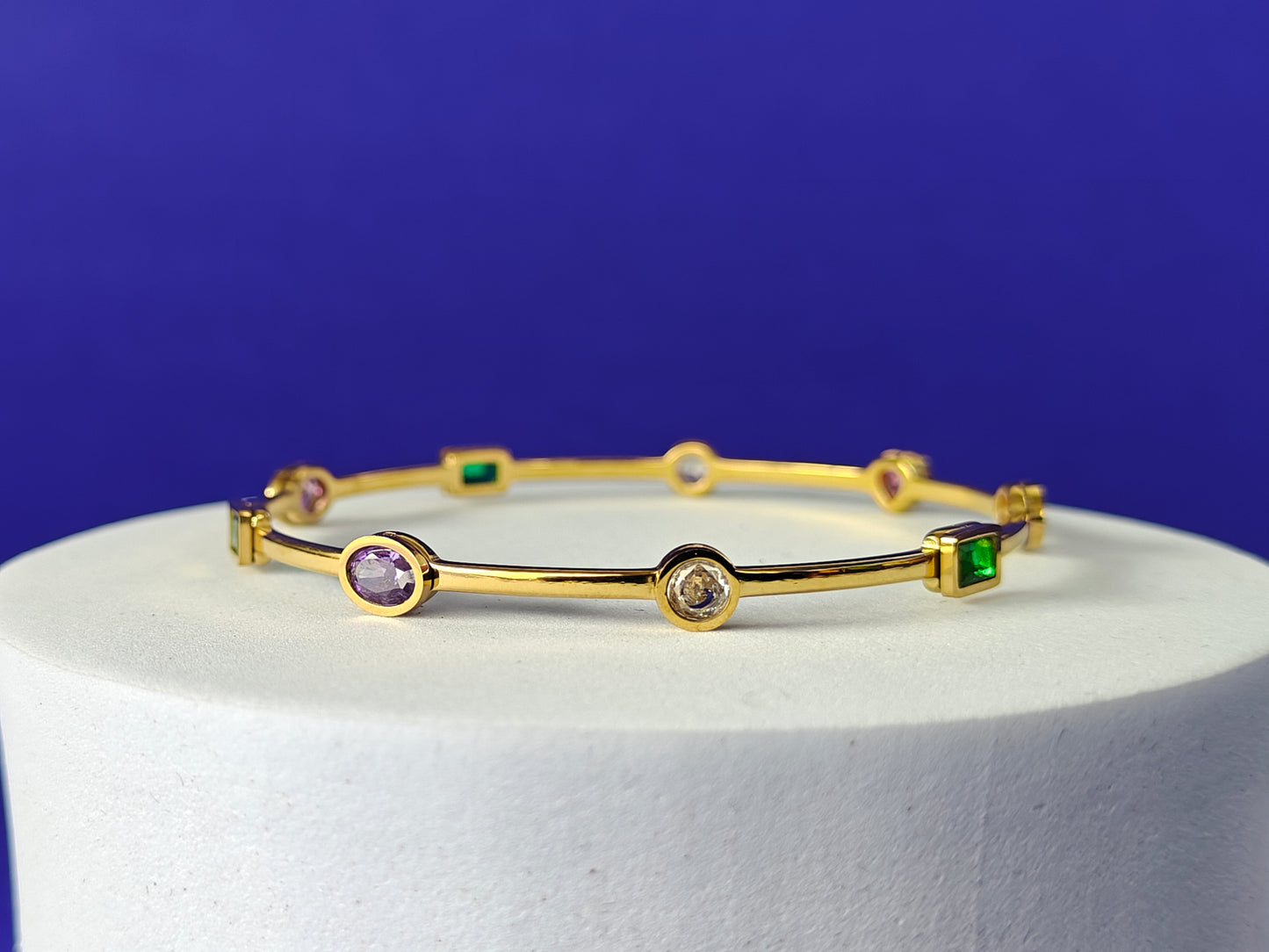 18K PLATED GOLD BANGLE PAIR