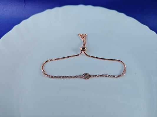 ADJUSTABLE ROSE  GOLD CHAIN BRACELET O  A2