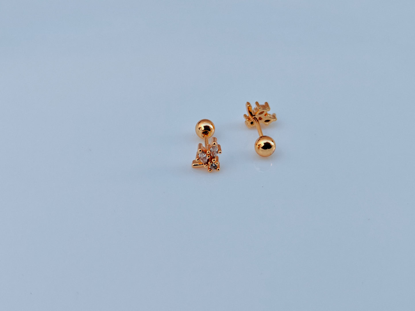 SCREW TYPE GOLD EARRINGS ANTI TARNISH AS 4.