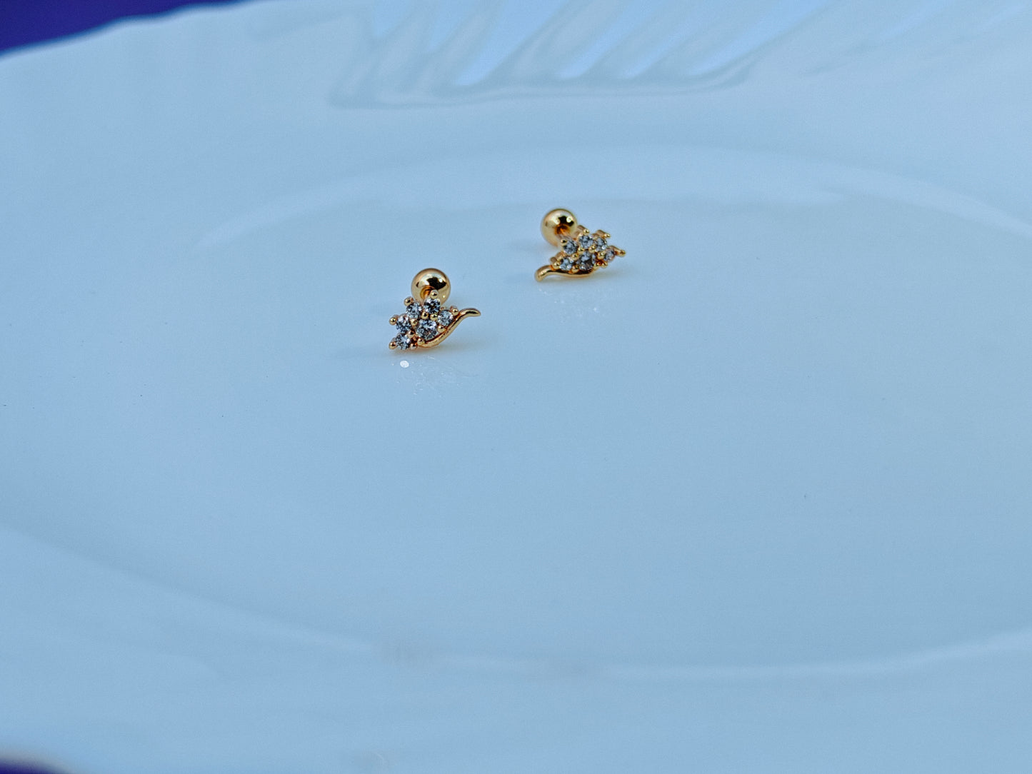 SCREW TYPE GOLD EARRINGS ANTI TARNISH AS 4.