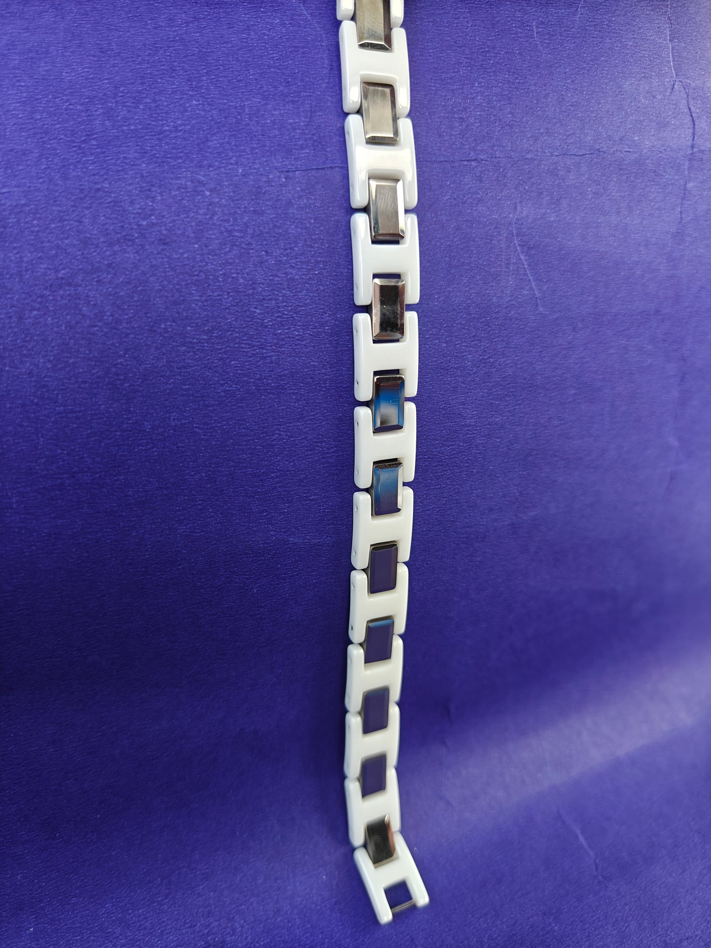 MENS SILVER WHITE CHAIN BRACELET F xx