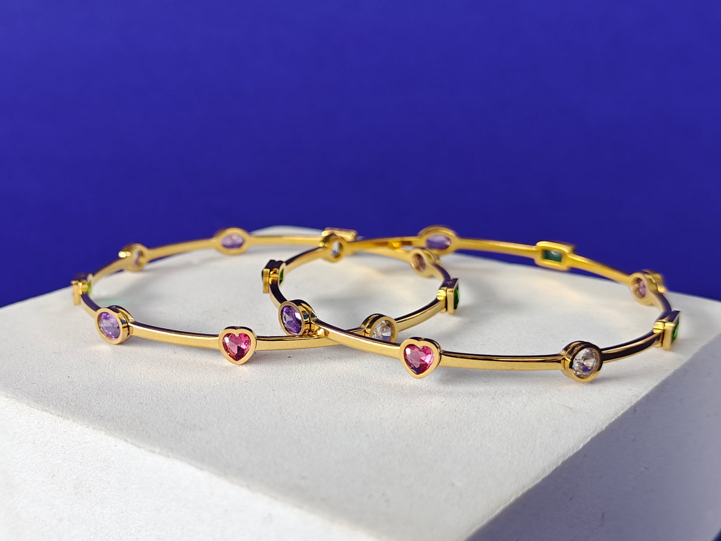 18K PLATED GOLD BANGLE PAIR