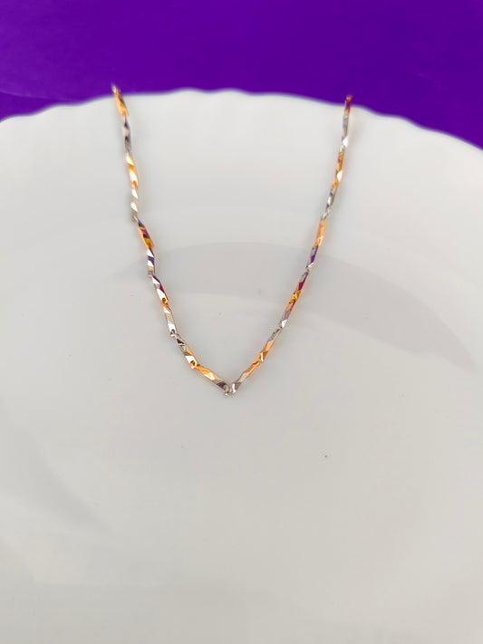 UNISEX ROSEGOLD SILVER CHAIN T U
