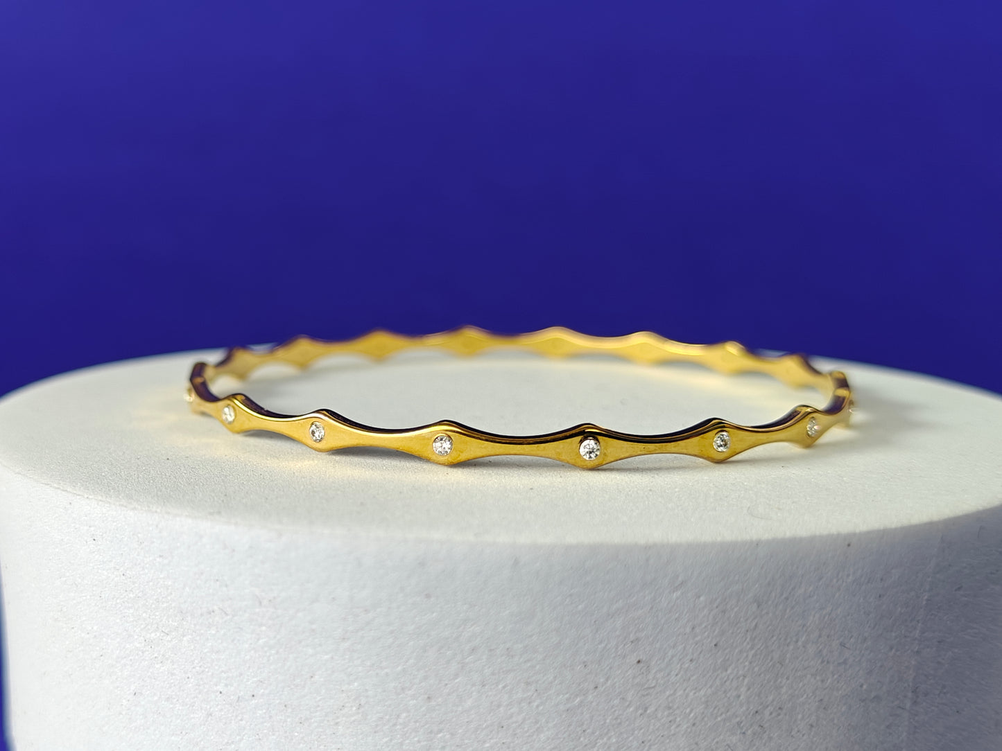 18K PLATED GOLD BANGLE PAIR