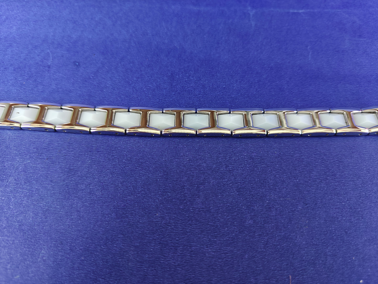 MENS SILVER WHITE CHAIN BRACELET H xx