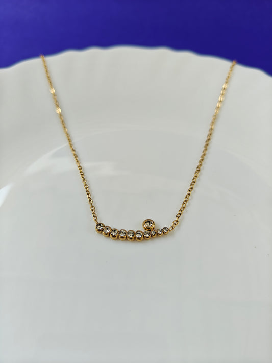 GOLD CHAIN WHITE STONE E8 S12