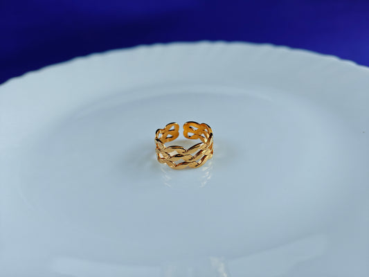 ADJUSTABLE GOLD RING X