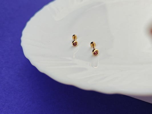 SCREW TYPE EARRINGS ANTI TARNISH AS 6