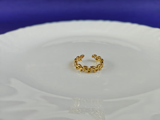 GOLD ADJUSTABLE RING X
