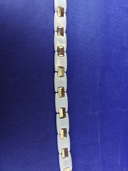 MENS SILVER WHITE CHAIN BRACELET G xx