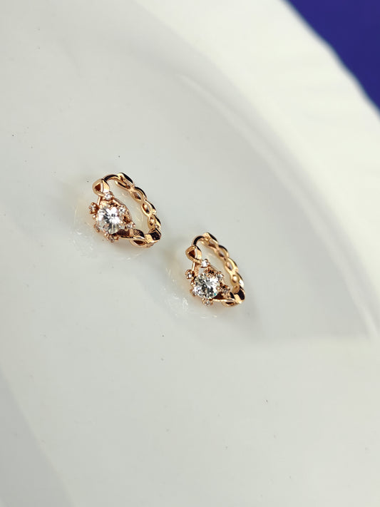 ROSEGOLD EARRING Z15 white stone