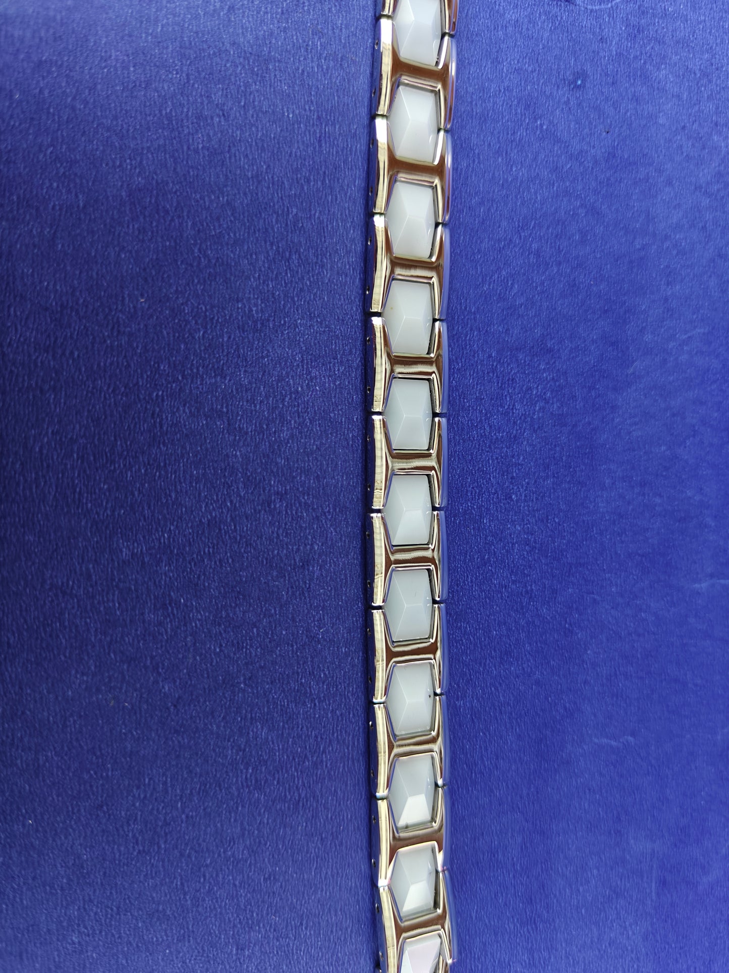MENS SILVER WHITE CHAIN BRACELET H xx