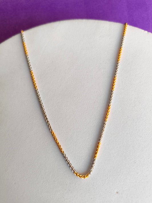 UNISEX  ROSEGOLD SILVER CHAIN S U